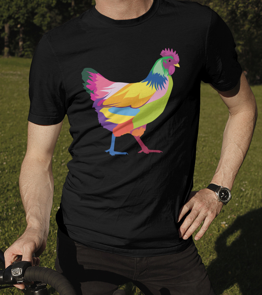 Colorful Rainbow Chicken Hen For Mama T-Shirt