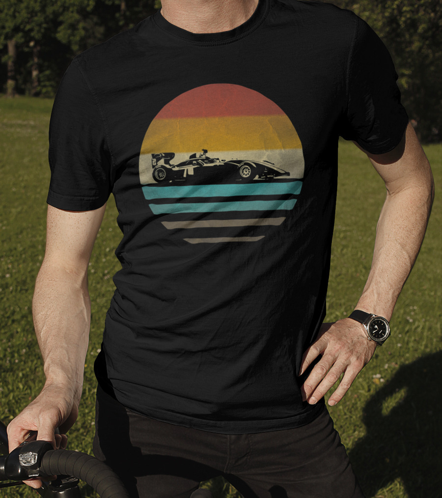 Formula Racing Vintage Sunset Retro Car Old School Racing T-Shirt