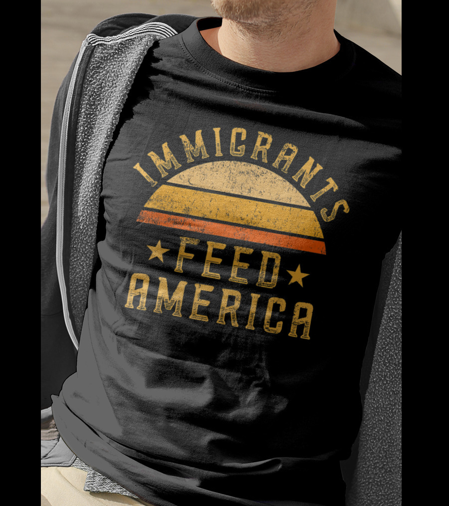 Immigrants Feed America Vintage Sunset Support T-Shirt