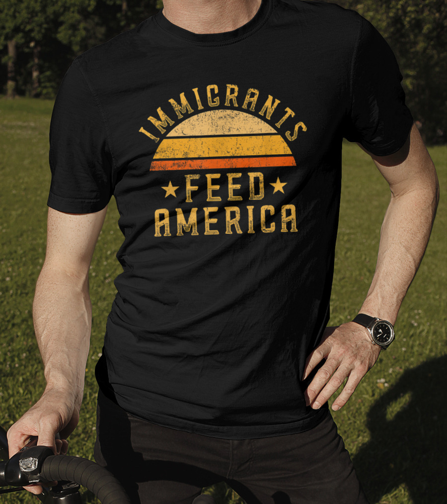 Immigrants Feed America Vintage Sunset Support T-Shirt