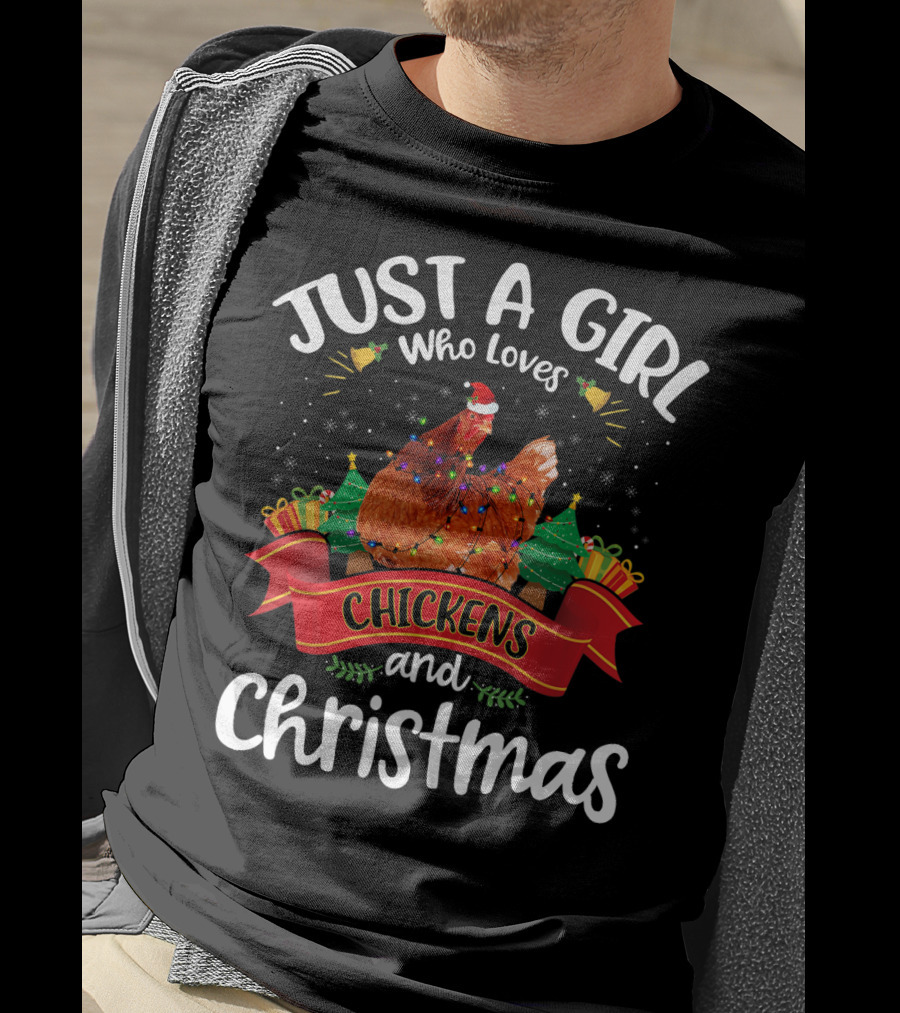 Just A Girl Who Loves Chickens And Christmas T-Shirt