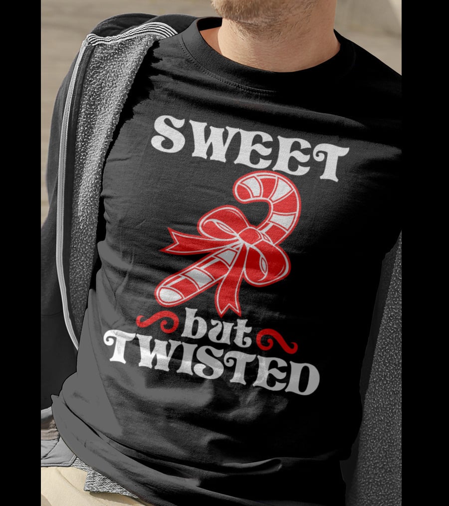Sweet But Twisted Candy Cane Bow T-Shirt