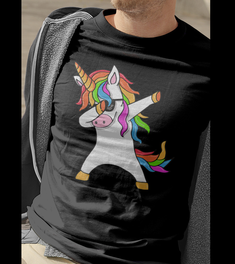 Rainbow Dabbing Unicorn Dab Unicorn T-Shirt
