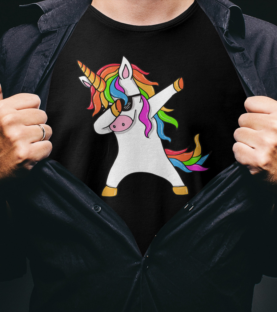 Rainbow Dabbing Unicorn Dab Unicorn T-Shirt