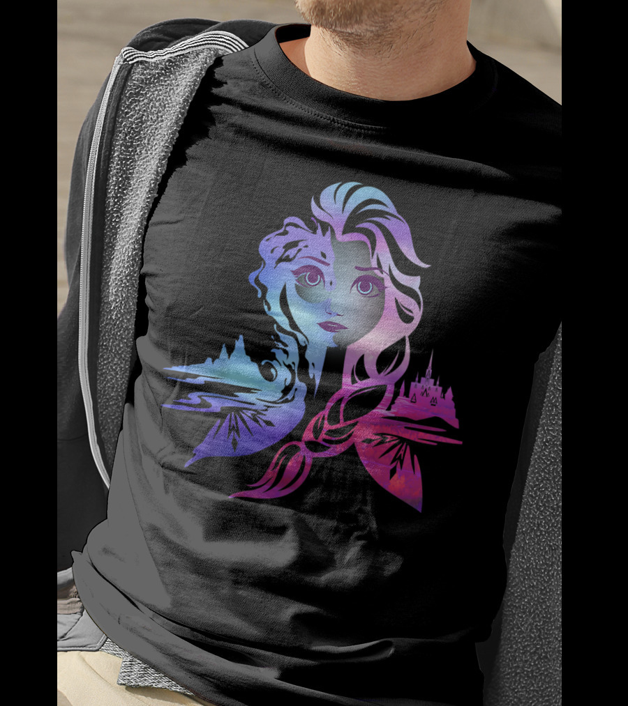 Gradient Frozen Princess Castle T-Shirt