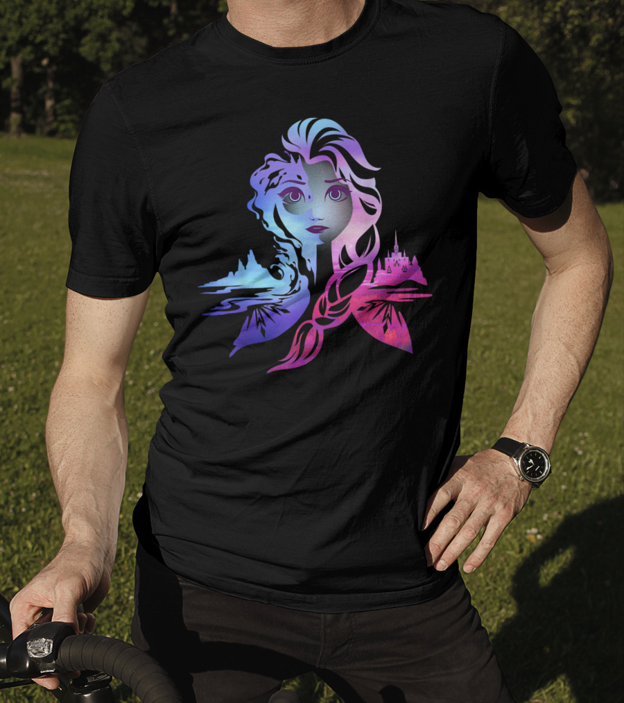 Gradient Frozen Princess Castle T-Shirt