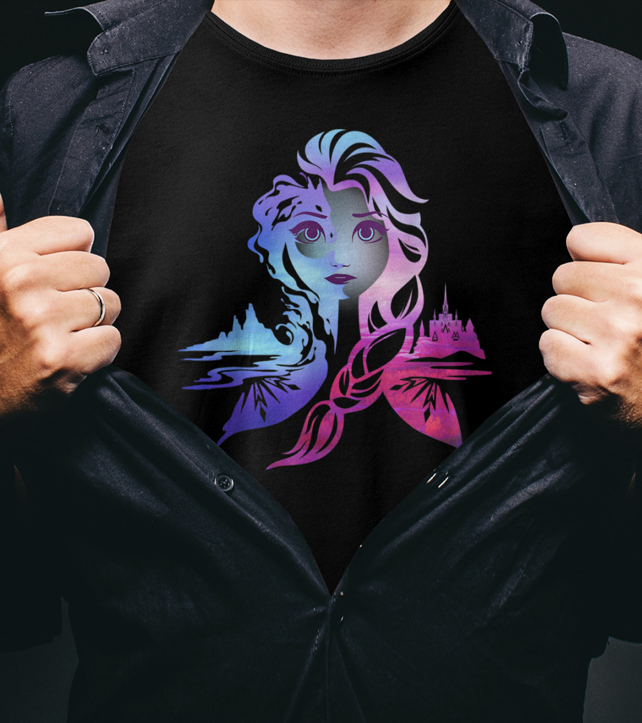 Gradient Frozen Princess Castle T-Shirt