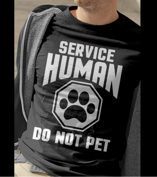 Service Human Do Not Pet Paw Prints T-Shirt