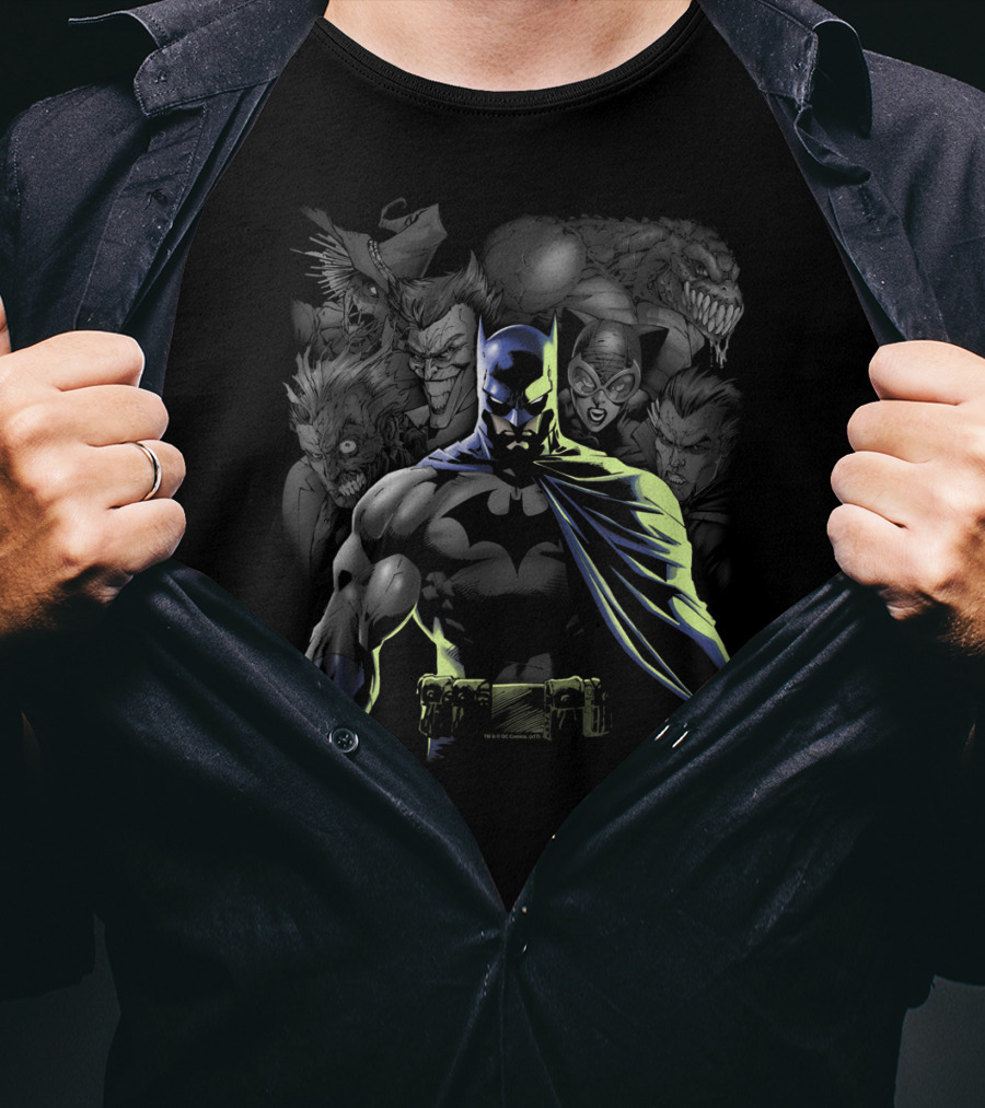 Batman Unleashed With Iconic Villains T-Shirt