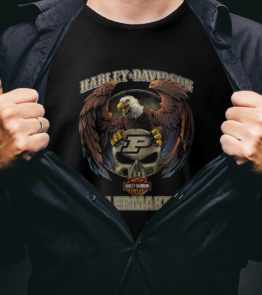 Harley Davidson Purdue Boilermakers Eagle And Skull T-Shirt