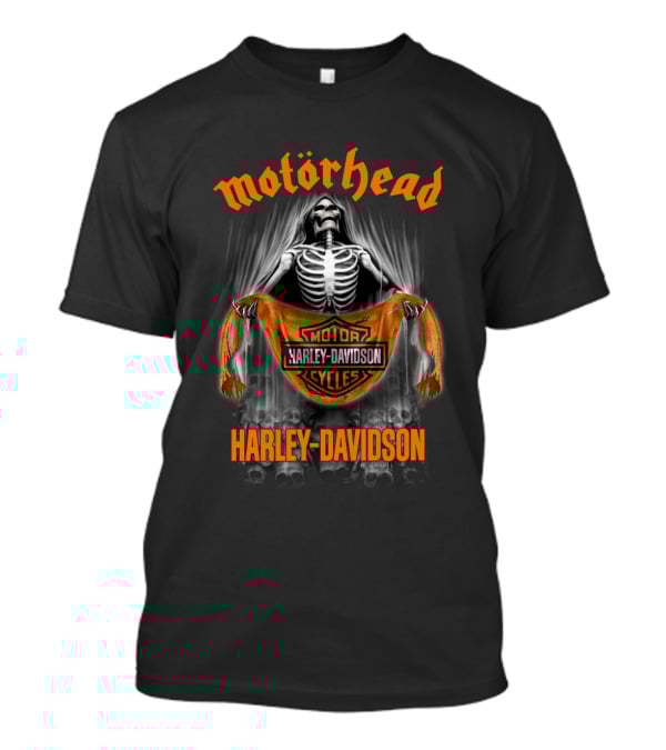 Motörhead Harley Davidson Skeleton Biker Theme T-Shirt