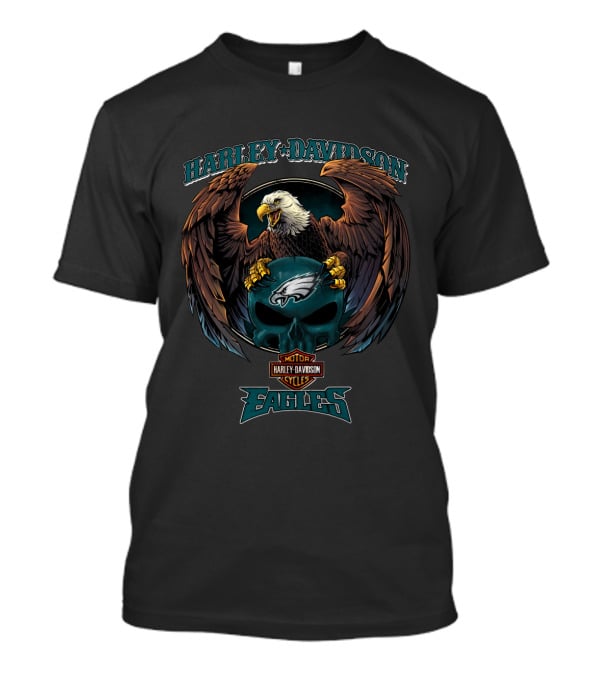 Harley Davidson Motor Cycles Vhl 5252 Philadelphia Eagles T-Shirt