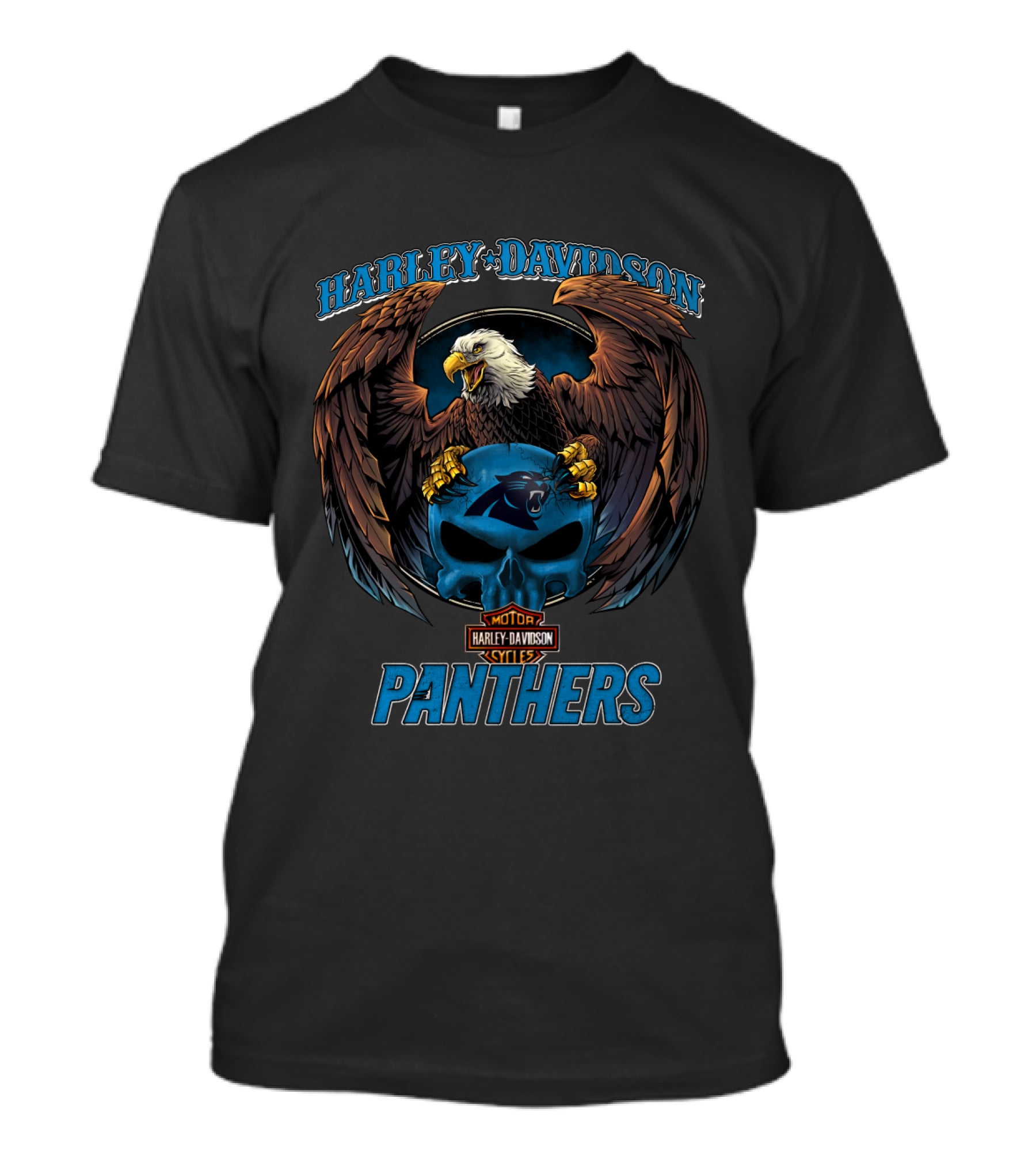 Harley Davidson Motorcycles Panthers Carolina Panthers Eagle T-Shirt