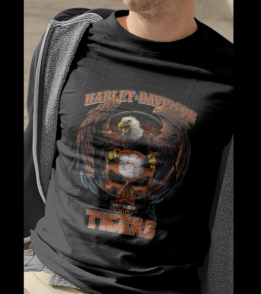 Harley Davidson Eagles Motor Cycles Clemson Tigers T-Shirt