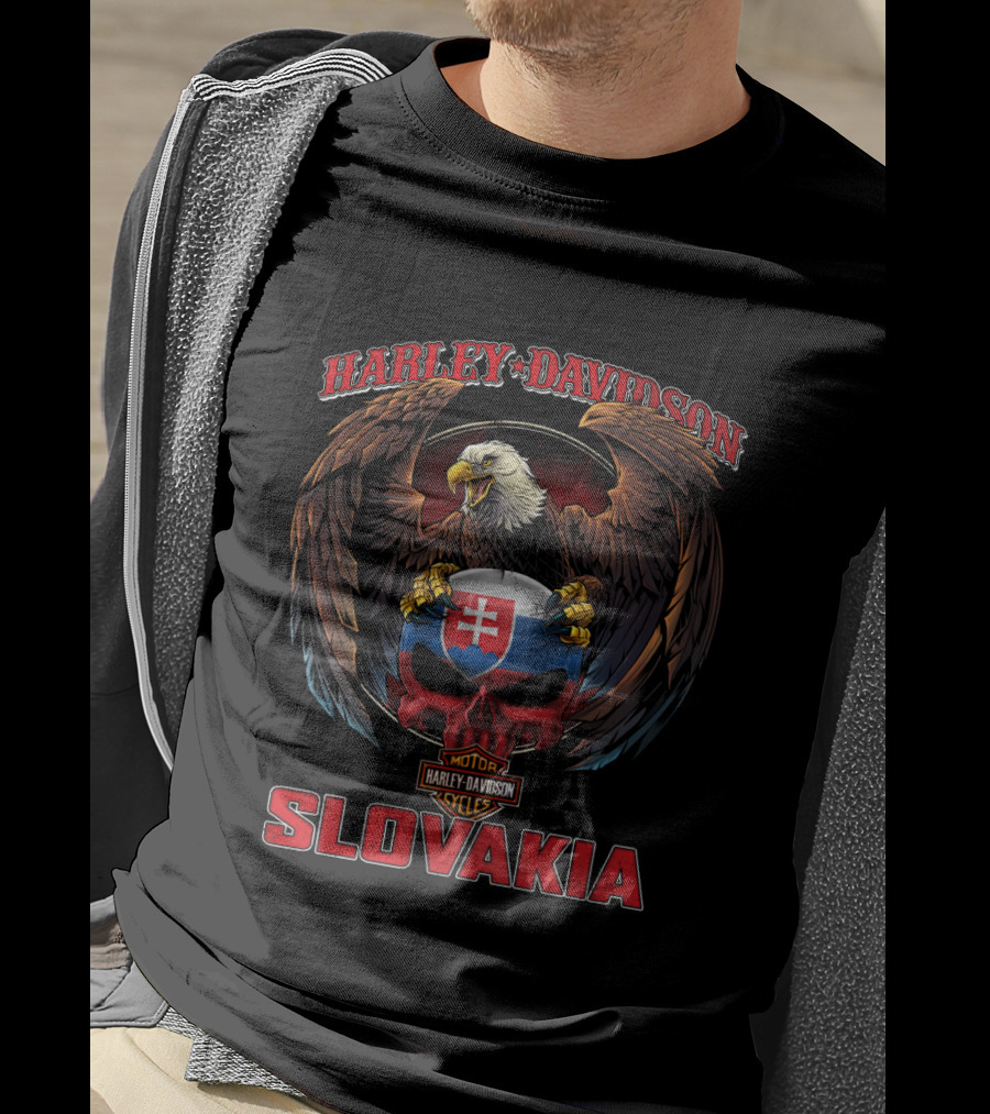 Harley Davidson Slovakia Eagle Ред T-Shirt