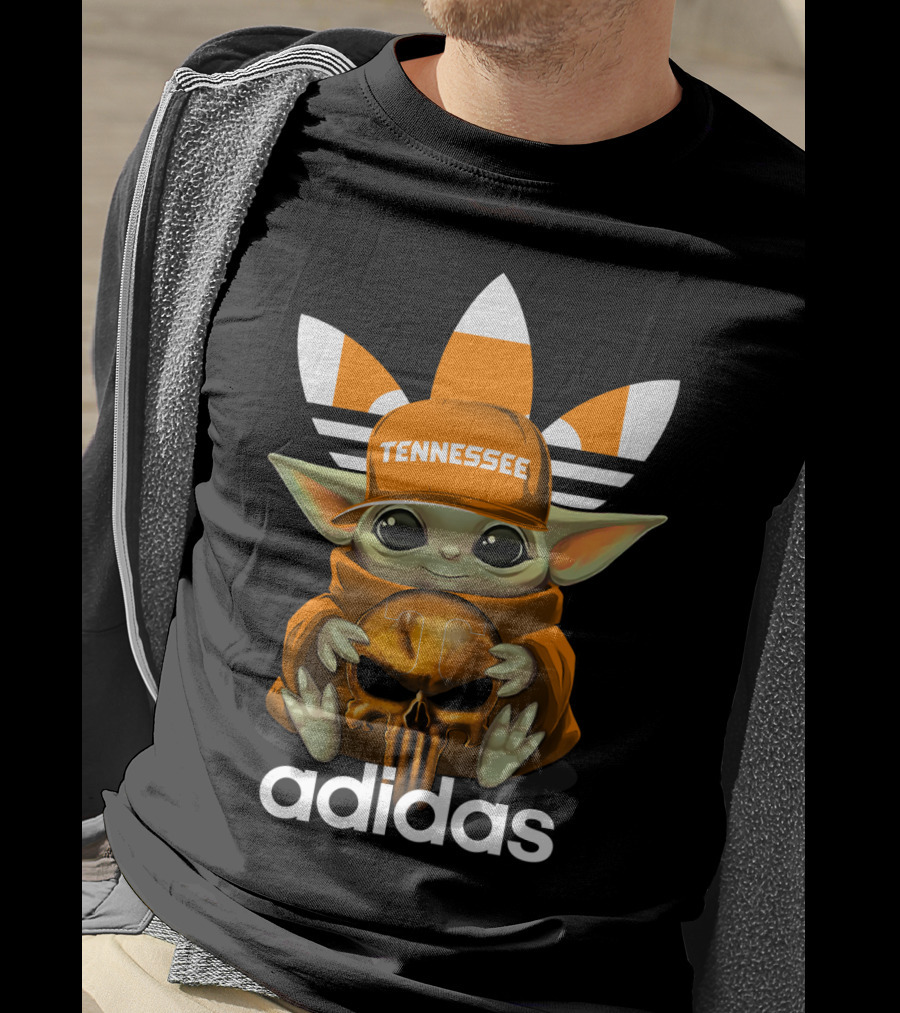 Tennessee Volunteers Baby Yoda Holding Skull T-Shirt