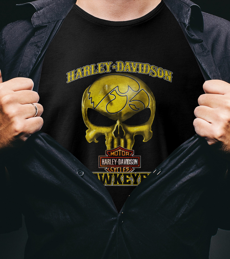 Harley Davidson Iowa Hawkeyes Skull T-Shirt