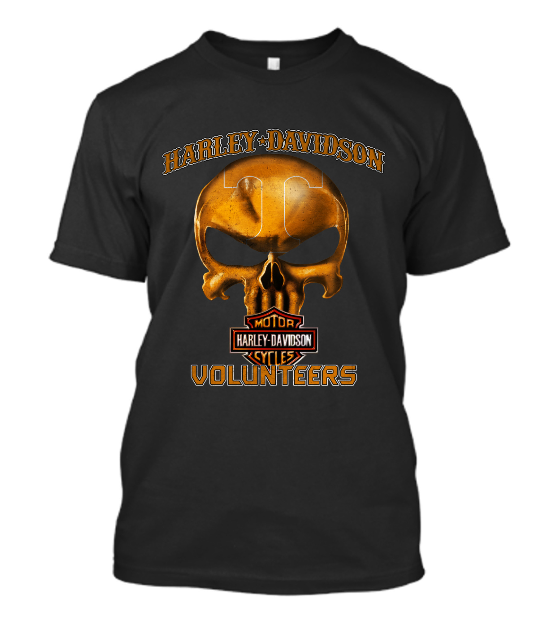 Harley Davidson Skull Tennessee Volunteers Motor Cycles T-Shirt