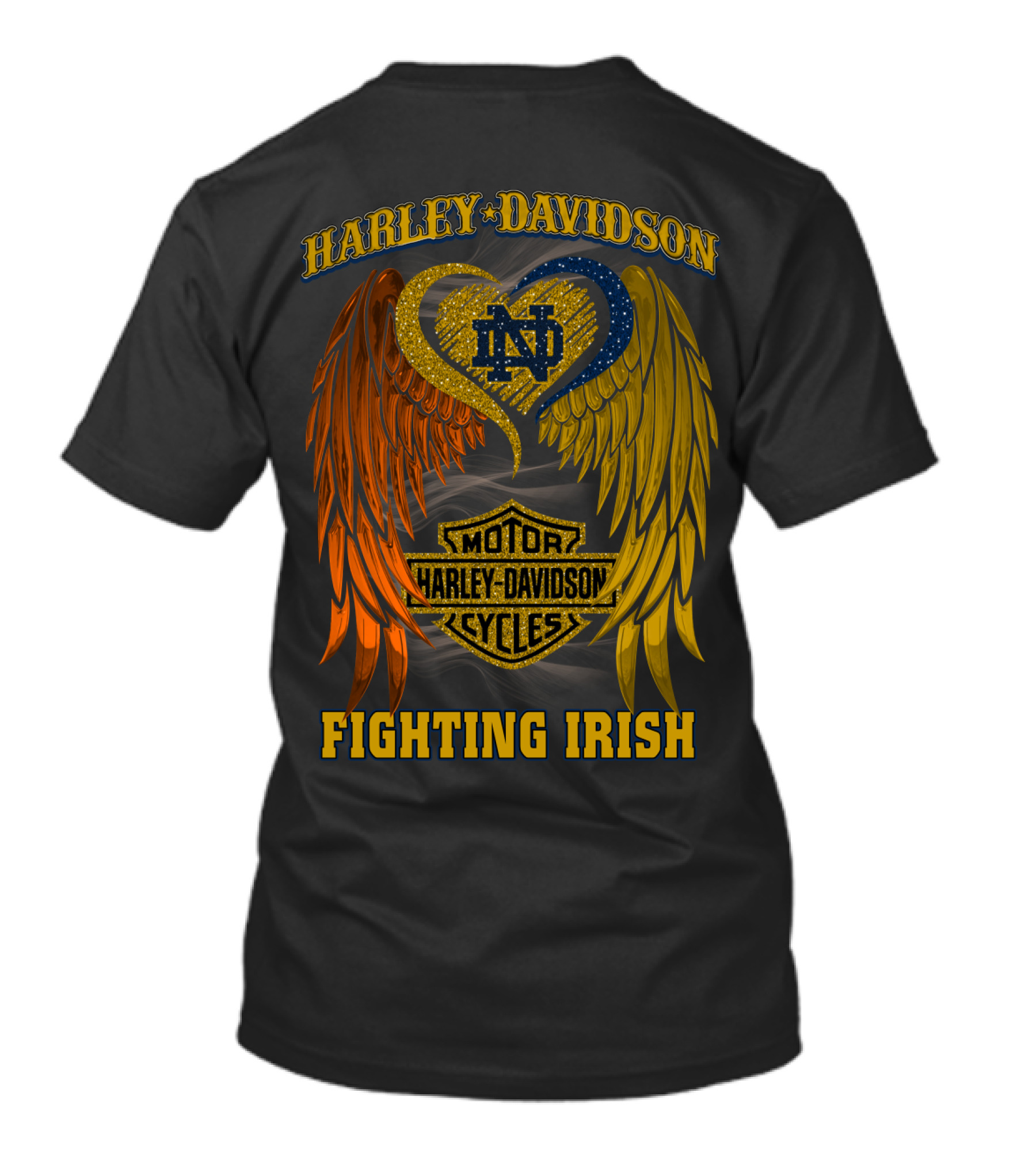 Harley Davidson Notre Dame Fighting Irish Motor Cycles T-Shirt