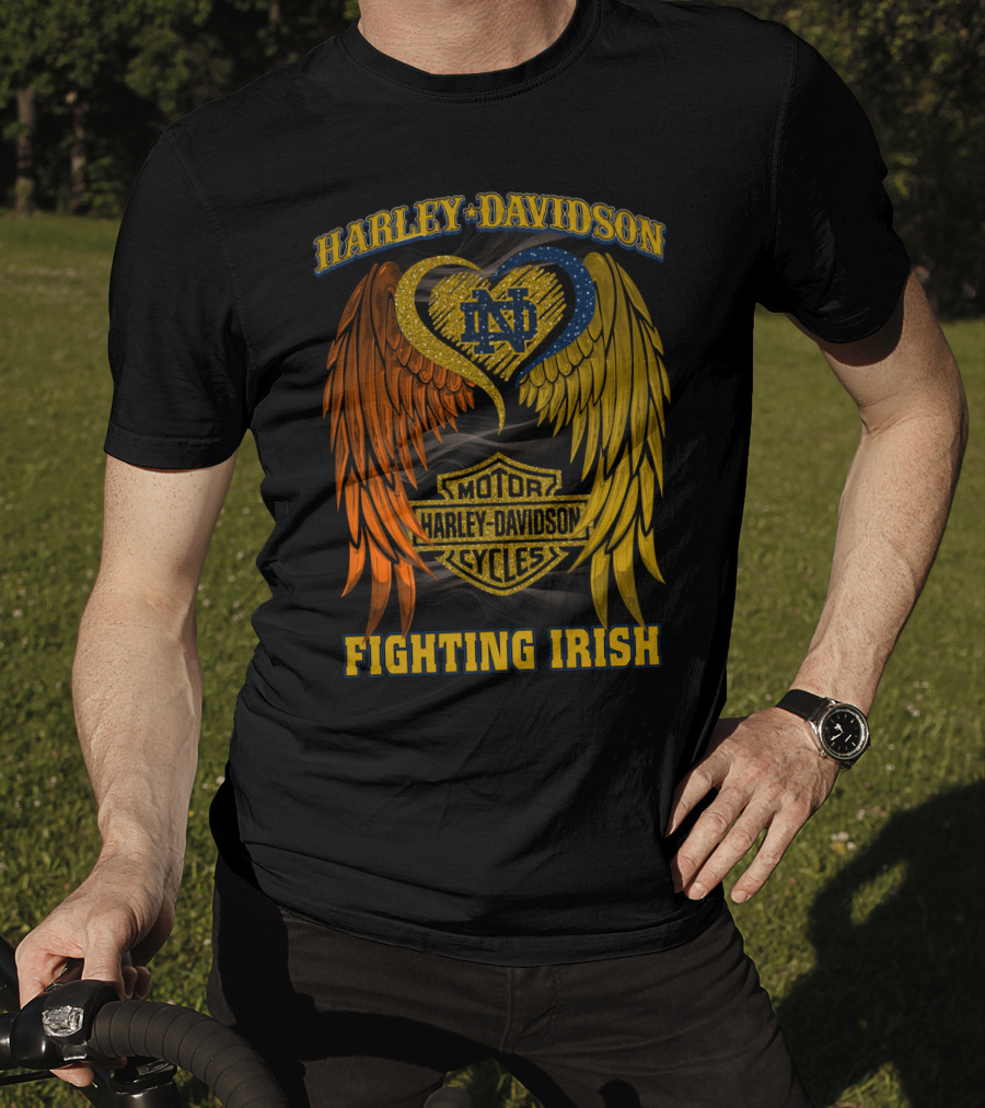 Harley Davidson Notre Dame Fighting Irish Motor Cycles T-Shirt