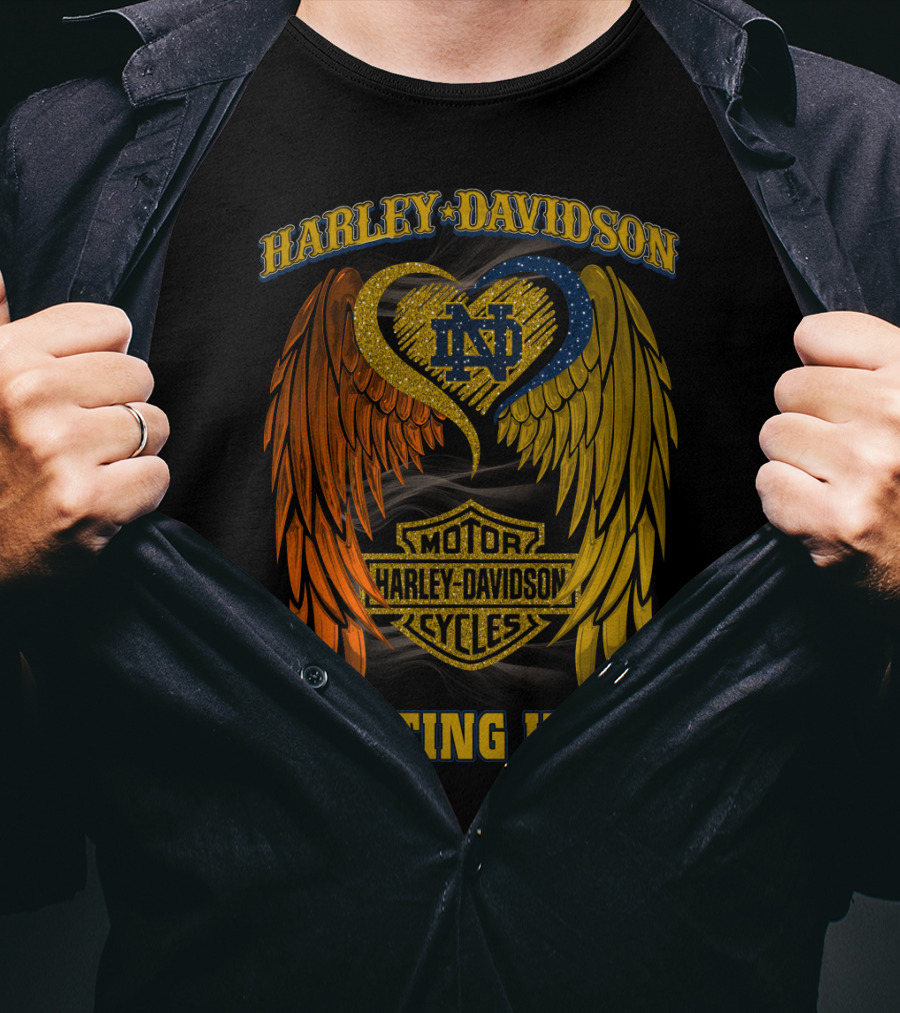 Harley Davidson Notre Dame Fighting Irish Motor Cycles T-Shirt