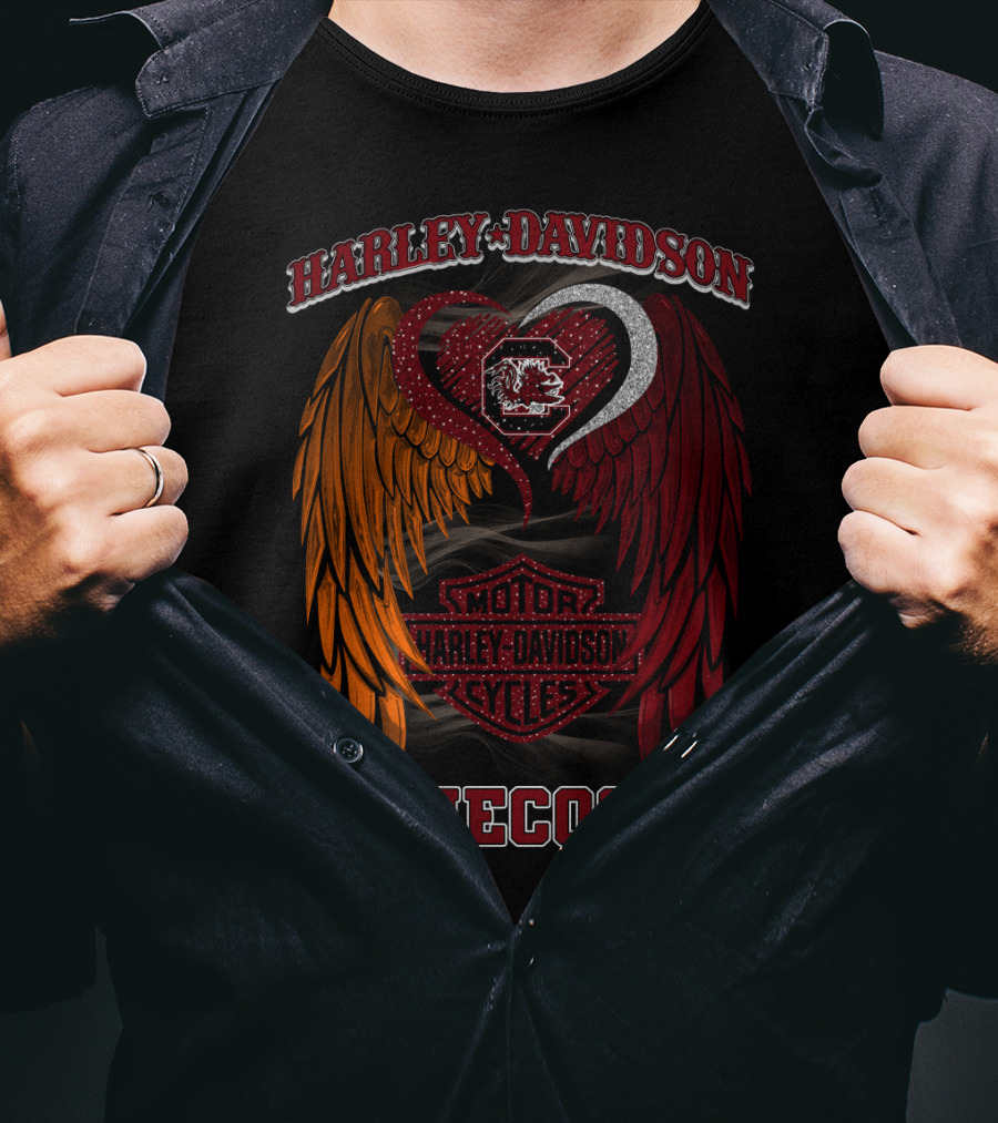 Harley Davidson South Carolina Gamecocks Motorcycles Wings T-Shirt