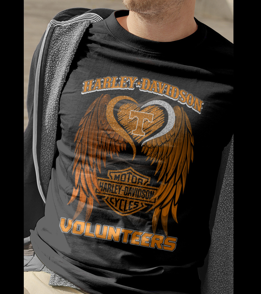 Harley Davidson Motor Cycles Tennessee Volunteers Wings T-Shirt
