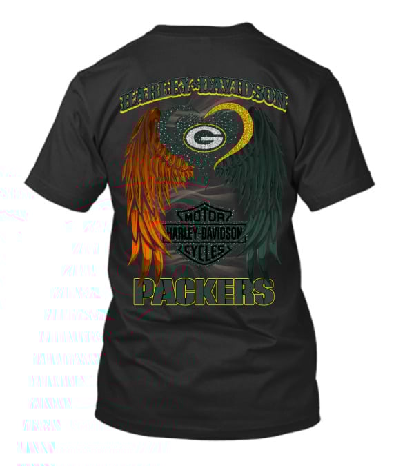 Harley Davidson Packers Motor Cycles Green Bay Nfl Hd2805 T-Shirt