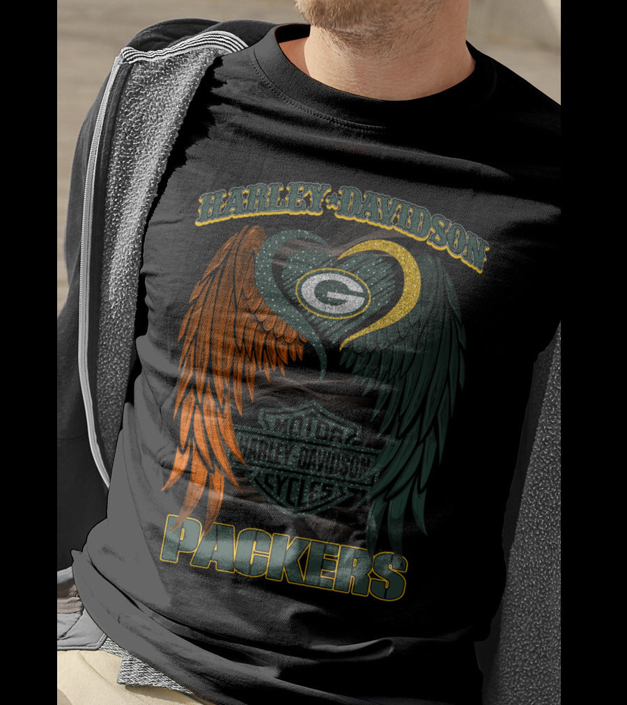 Harley Davidson Packers Motor Cycles Green Bay Nfl Hd2805 T-Shirt