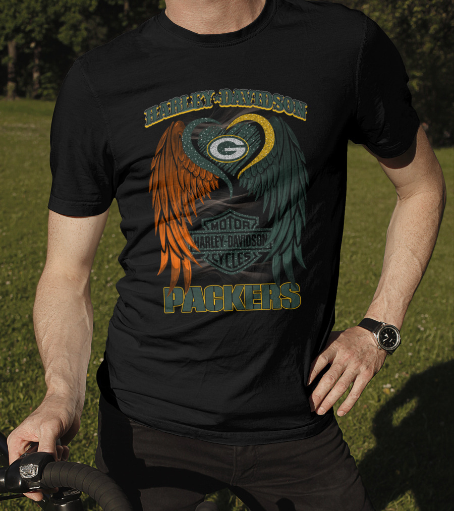 Harley Davidson Packers Motor Cycles Green Bay Nfl Hd2805 T-Shirt
