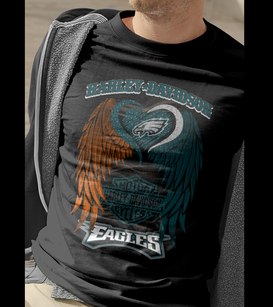 Harley Davidson Philadelphia Eagles Motor Cycles Nfl T-Shirt