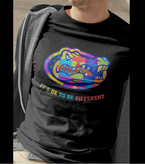Gators It's OK To Be Different Multicolored Styled Alligator T-Shirt