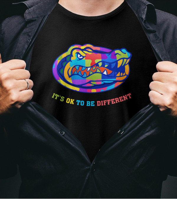 Gators It's OK To Be Different Multicolored Styled Alligator T-Shirt