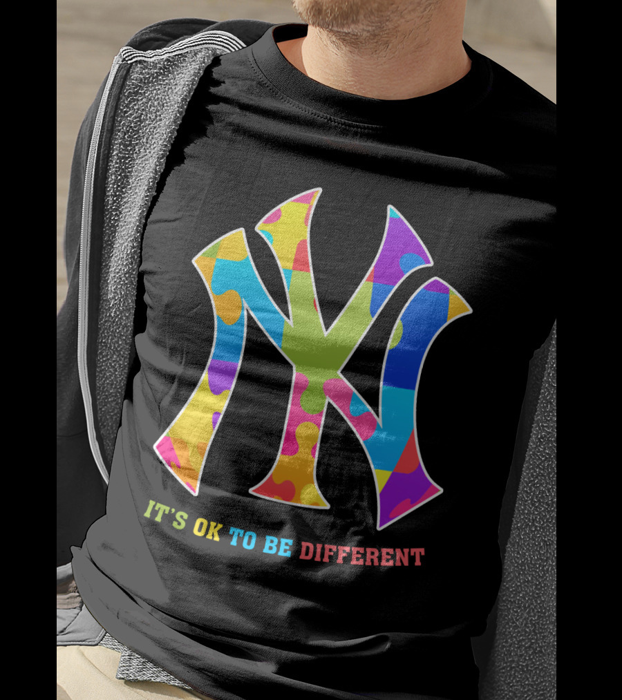 New York Yankees Colorful Logo It's OK To Be Different T-Shirt
