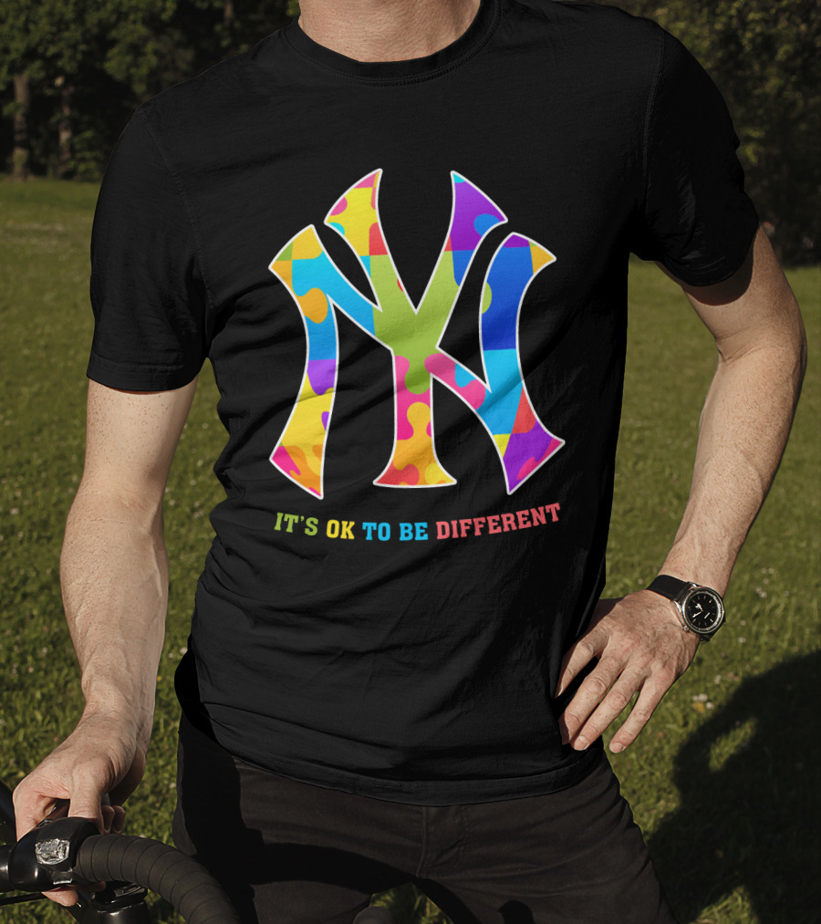 New York Yankees Colorful Logo It's OK To Be Different T-Shirt