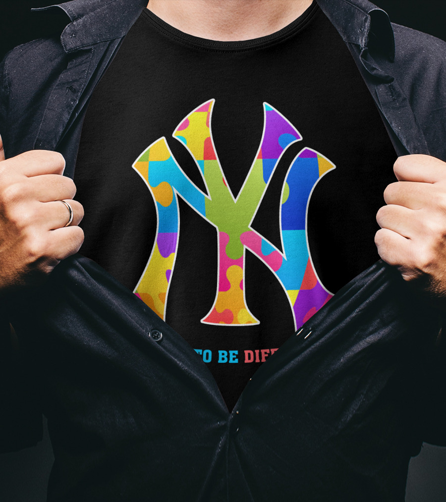 New York Yankees Colorful Logo It's OK To Be Different T-Shirt