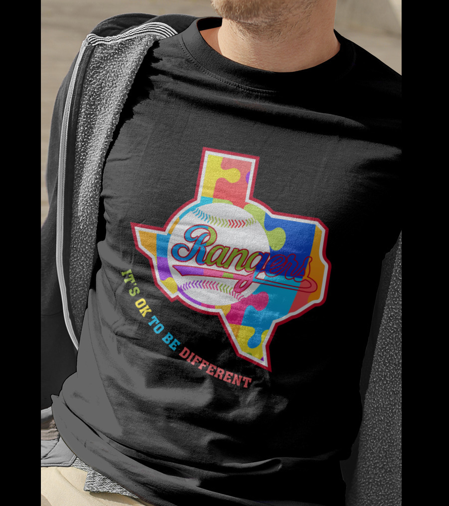 Texas Rangers It’s OK To Be Different Puzzle Baseball Texas T-Shirt
