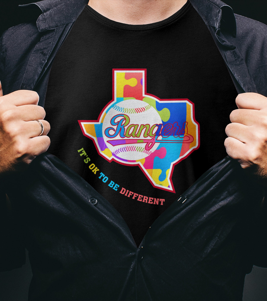 Texas Rangers It’s OK To Be Different Puzzle Baseball Texas T-Shirt