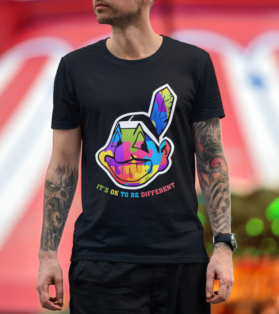 It's OK To Be Different Colorful Cleveland Indians T-Shirt