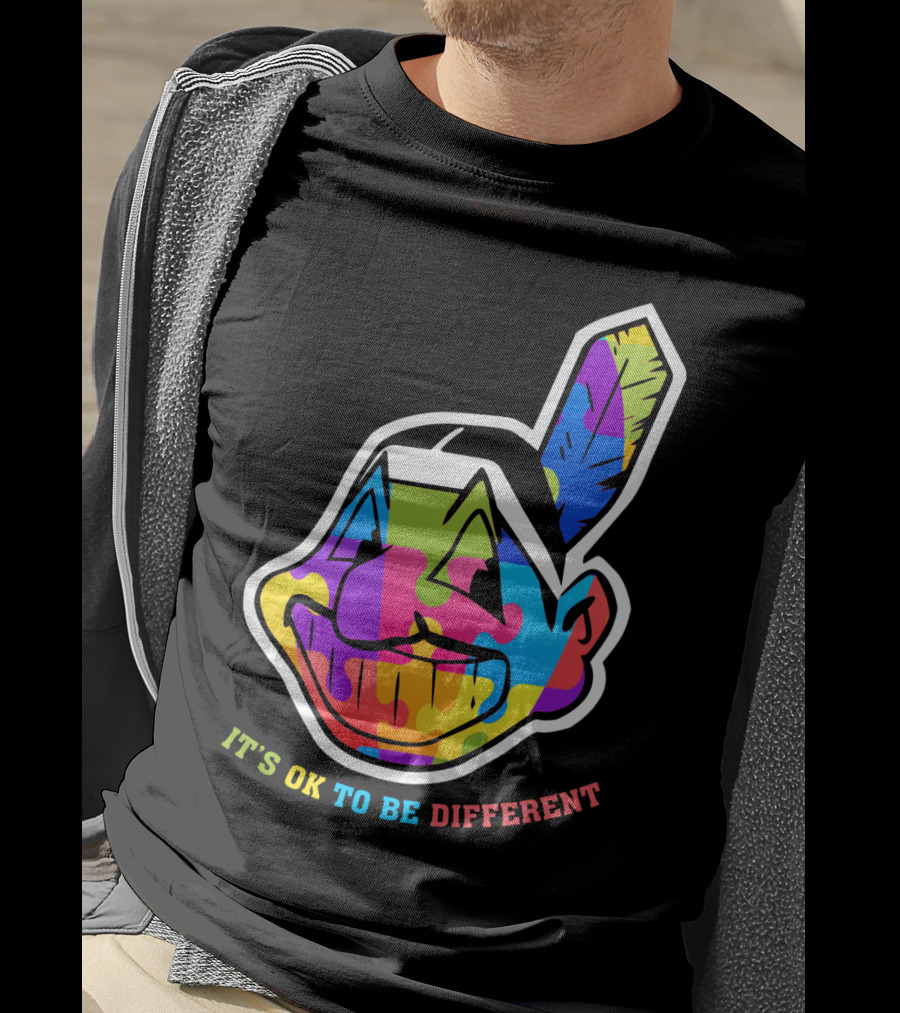 It's OK To Be Different Colorful Cleveland Indians T-Shirt