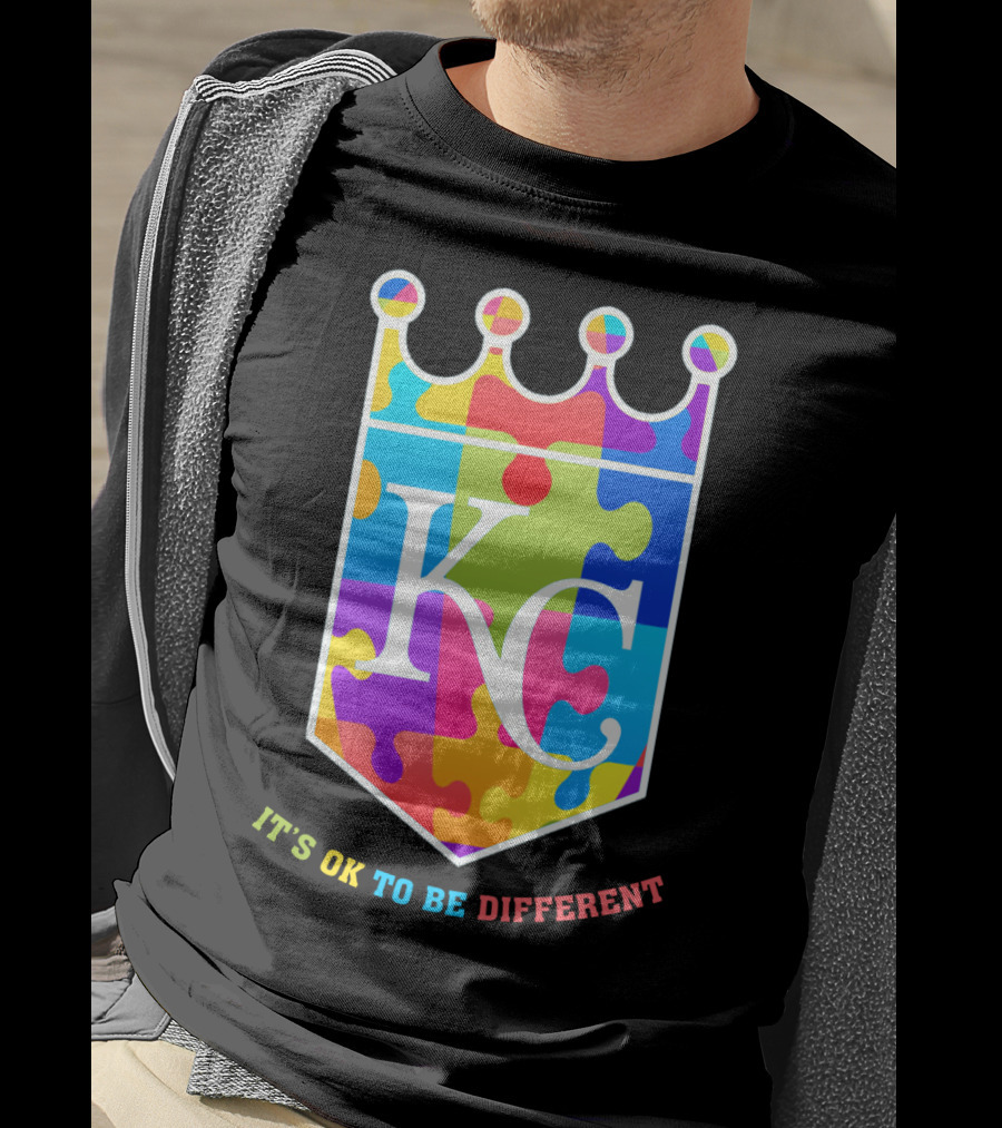 Kansas City Royals KC Puzzle Crown It's OK To Be Different T-Shirt