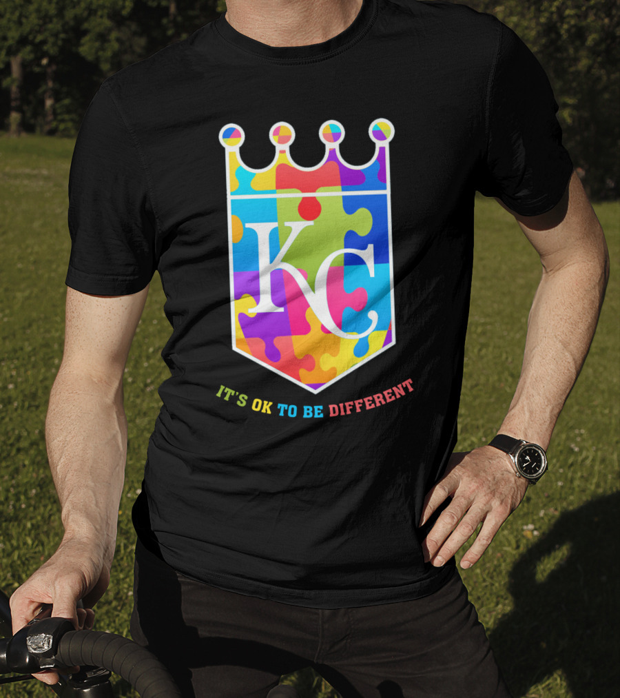 Kansas City Royals KC Puzzle Crown It's OK To Be Different T-Shirt