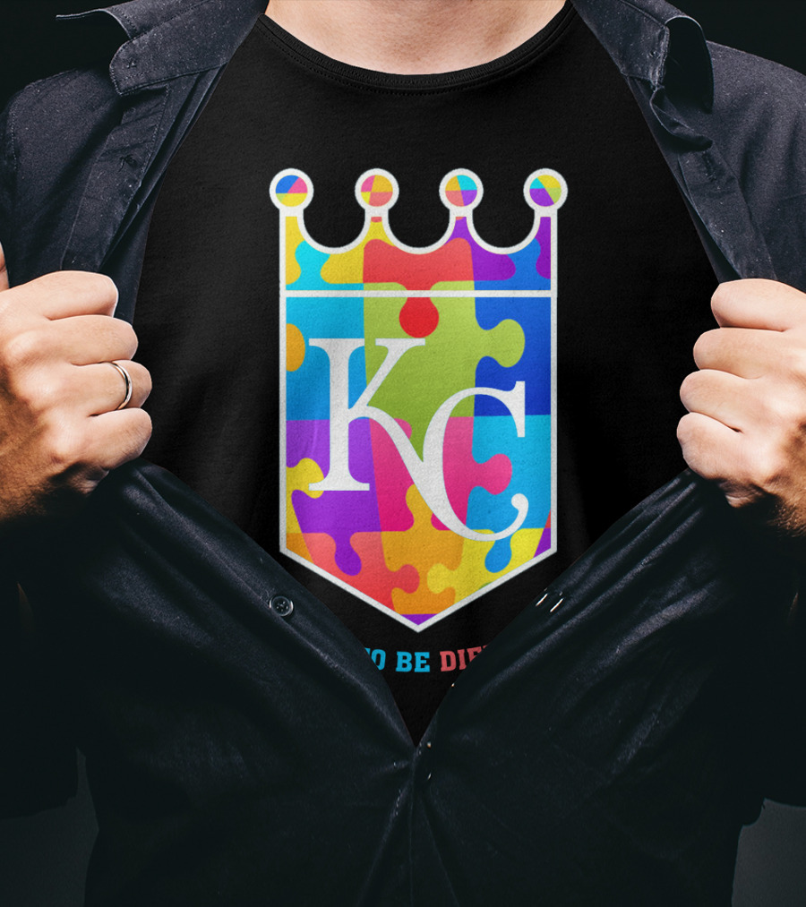 Kansas City Royals KC Puzzle Crown It's OK To Be Different T-Shirt