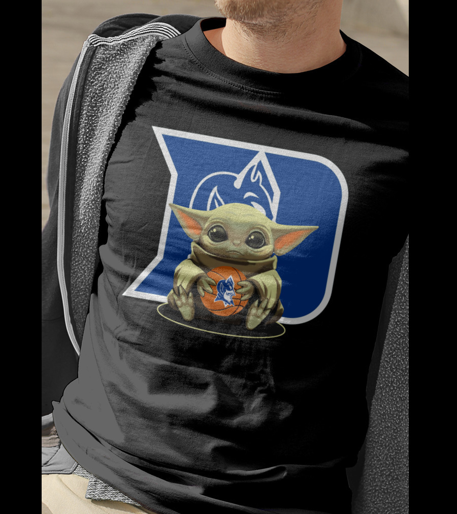 Baby Yoda Basketball With Duke Blue Devils T-Shirt