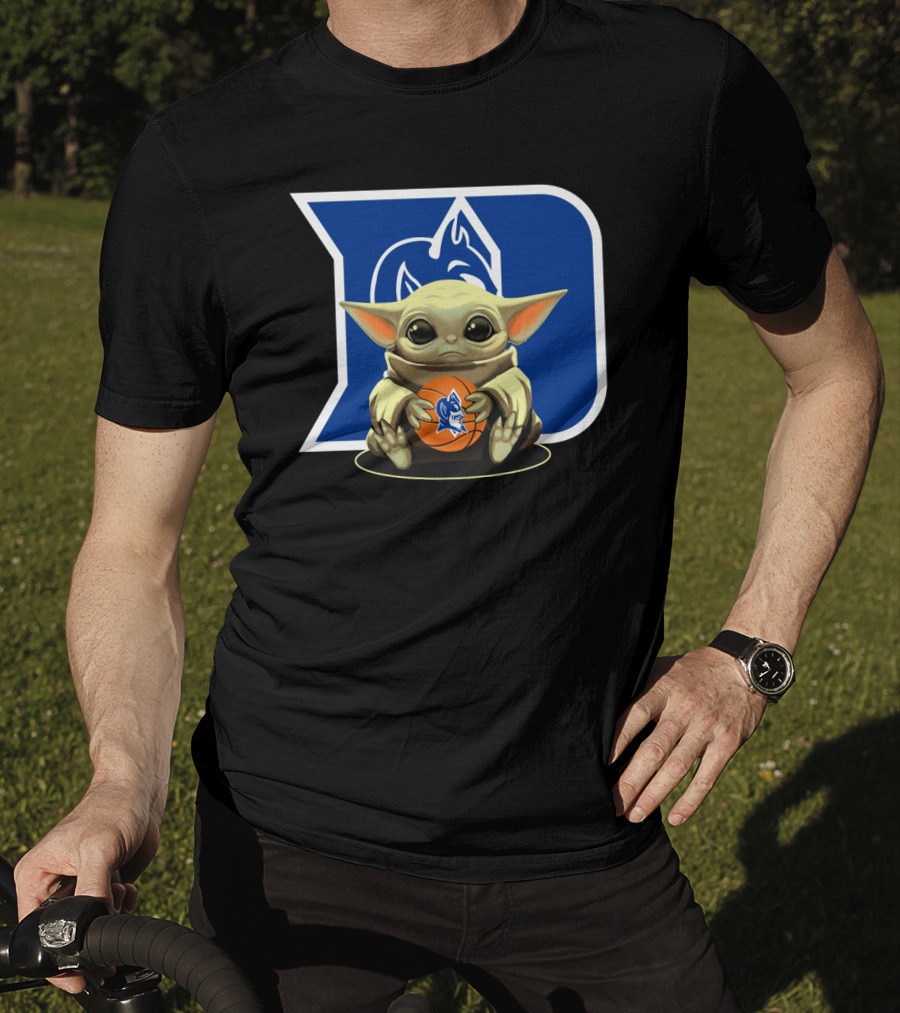 Baby Yoda Basketball With Duke Blue Devils T-Shirt