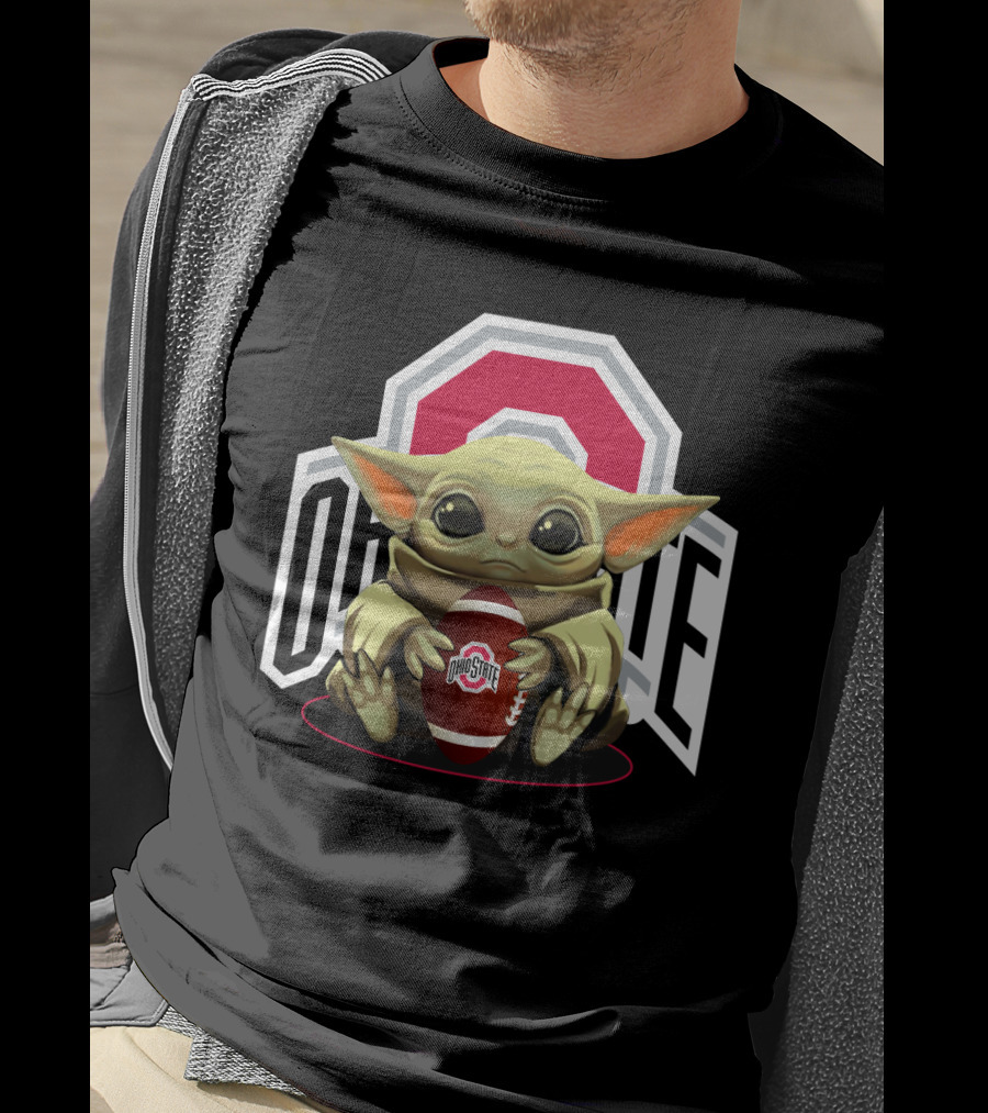 Baby Yoda Ohio State Buckeyes Football Fan T-Shirt