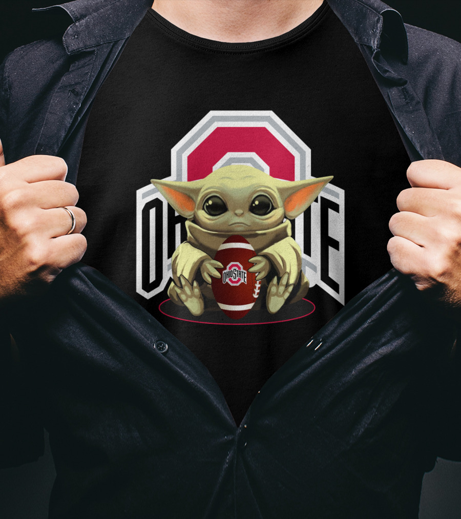 Baby Yoda Ohio State Buckeyes Football Fan T-Shirt