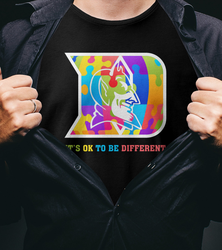 Duke Colorful Devil Logo It's OK To Be Different T-Shirt