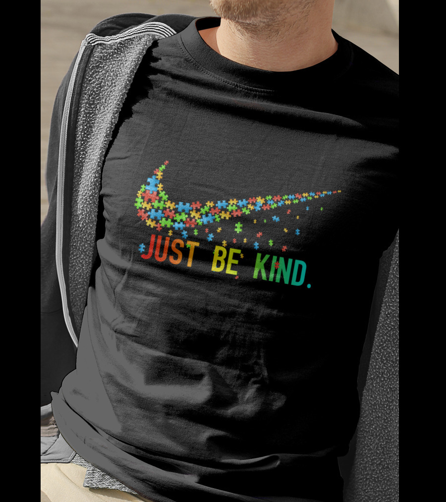 Just Be Kind Puzzle Piece Autism Awareness T-Shirt