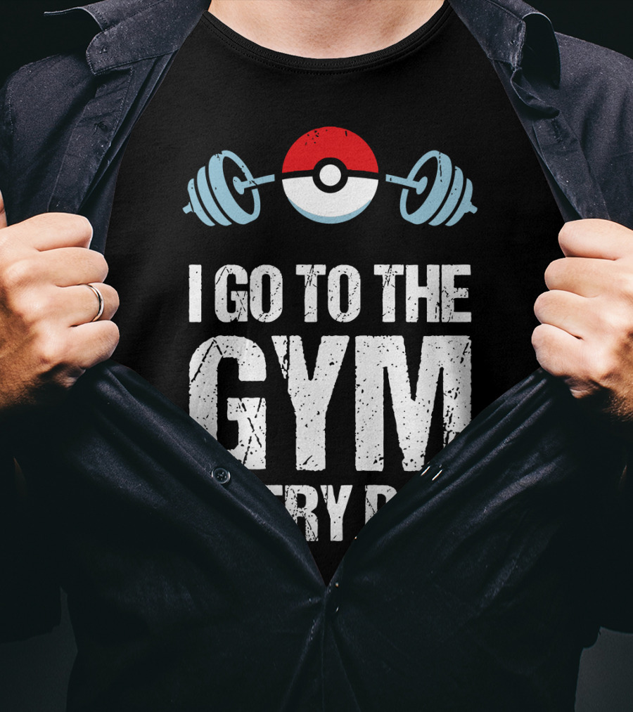 I Go To The Gym Everyday Pokeball Dumbbell T-Shirt